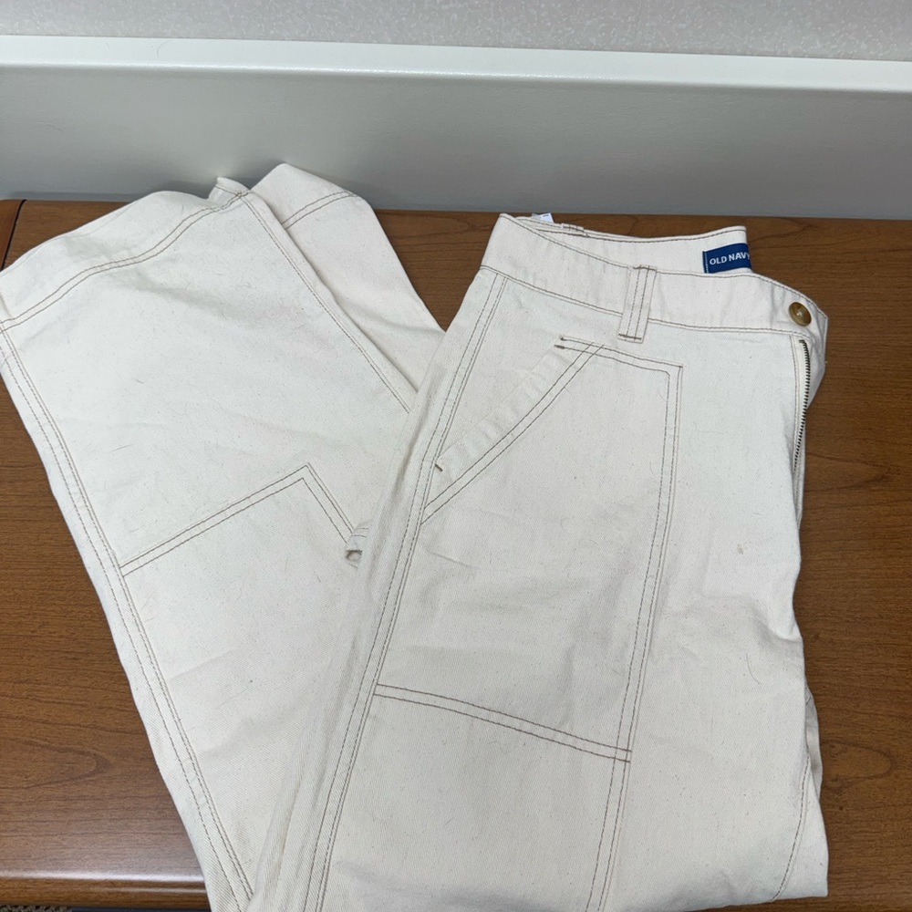 Old Navy Off-White Straight Pants